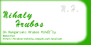 mihaly hrubos business card